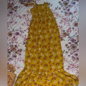 Yellow floral long dress